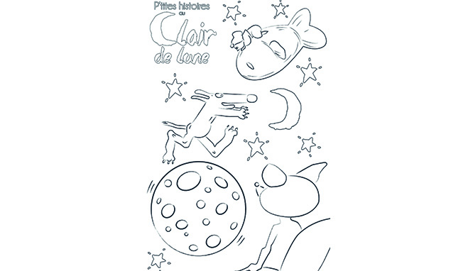 coloriage du film petites histoires au clair de lune